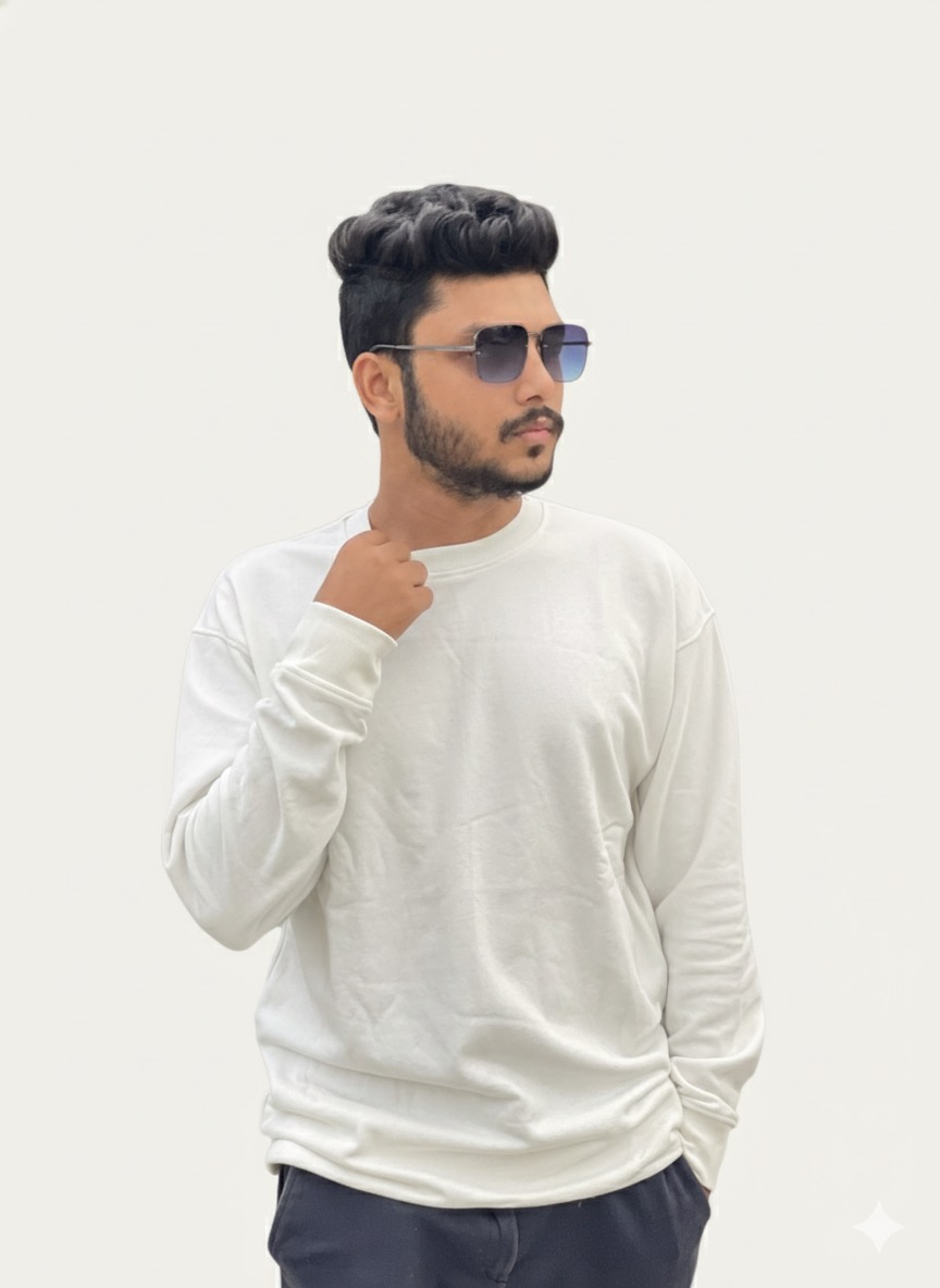 IMG_5731 Premium White Sweat Shirt - Image 1
