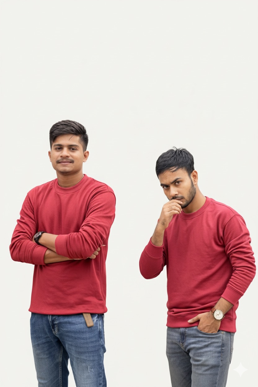 IMG_5736 Premium Velvet Red Sweat Shirt - Image 1